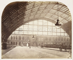 Construction of St Pancras Station  London  1868.