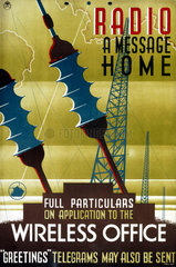 'Radio a message home'  c 1930-1955.