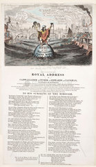 A satire on water pollution in the River Thames  1832.