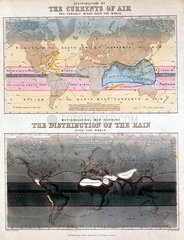 Two meteorological maps  c 1850.