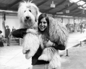 Dog and owner  Manchester Dog Show  Belle Vue  March 1974.