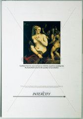 Intercity poster featuring 'Venus with a Mirror' by Titian  1987-1989.