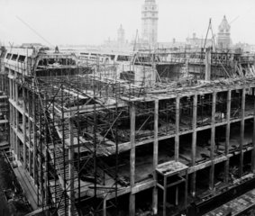 Construction of the East Block  Science Museum  London  24 April 1918.