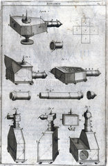 Designs of portable camera obscuras  c 1685-1686.