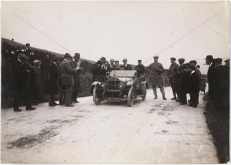 Motor car at a trials event  c 1912.