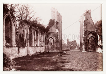 'Glastonbury  Ruins of Abbey From East'  c 1880.