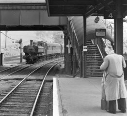 Train arriving at Yeovil Town Station  Somerset  June 1964.