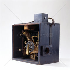 Cinematograph camera with intermittent 'dog motion’ for 35mm film  1897-8.