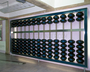 Giant abacus  The Basement  Science Museum  London  June 2001.