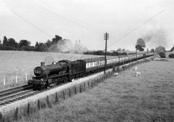 'Sketty Hall' steam locomotive with passeng