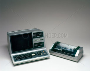 Tandy Radio Shack TRS 80 III personal computer  with printer  c 1981.