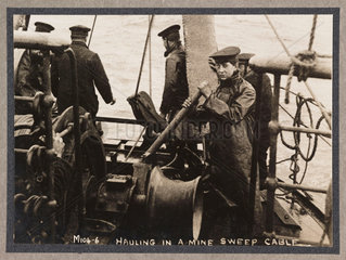 'Hauling in a Minesweeping Cable'  c 1916.