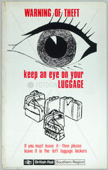 'Warning of Theft  Keep an Eye on Your Luggage’  BR poster  1965.