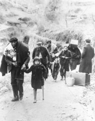 Refugees arriving at Perpignan  29 January 1939.