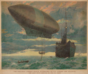 The ‘America’ airship in the Atlantic  1911.