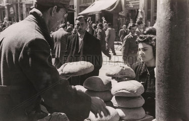 Greek general election: bread sold during the food shortage  8 April 1946.