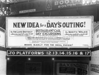 LMS poster at Bolton Station  Greater Manchester  29 June 1925.