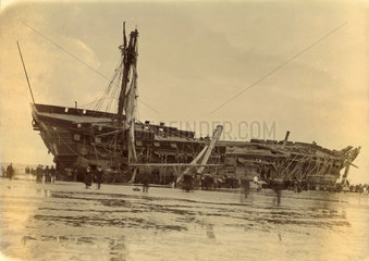 Wreck of HMS ‘Foudroyant’  Blackpool  1897.