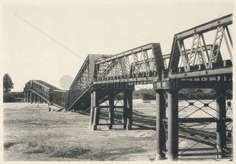 Nagara Gawa Railway Bridge after the earthquake  Japan  1891.