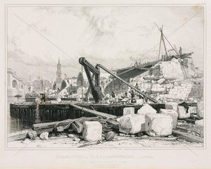 Demolition of the Old London Bridge  1832.