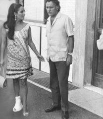 Elizabeth Taylor and Richard Burton  Rome  12 August 1966.