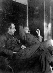 Albert Einstein and Niels Bohr smoking  c 1920.