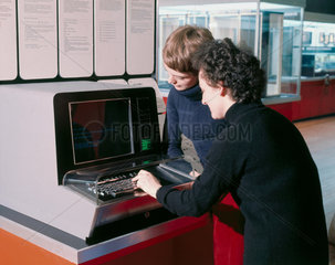 Science Museum terminal connected to Imperial College computer  1975.