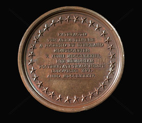 Medal commemorating the invention of the air balloon in 1783  (1784).
