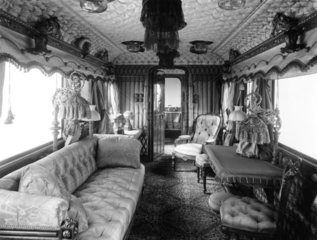 Inside Queen Victoria's drawing room on the Royal Train  9 April 1935.