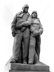 Memorial to Alcock and Brown at London Airport  1976.
