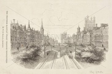 ‘The Proposed Railway Street through Westminster’  19th century.