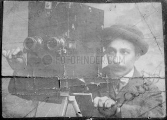 James Crawley operating a Friese-Greene camera.