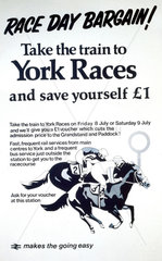 ‘Take the Train to York Races ’  BR poster  1977.