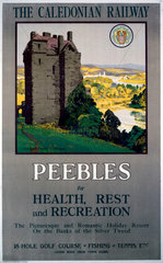 ‘Peebles for Health  Rest and Recreation’  railway poster  1900-1922.