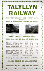 Talyllyn Railway poster  1956.
