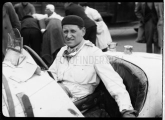 Laszlo Hartmann at wheel of Bugatti Type 51 racing car  Berlin  1932.