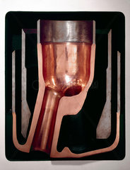 Oxygen lance nozzle assembly  used in basic oxygen steel-making  c 1970.