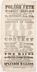 Broadsheet advertising a ‘Grand Polish Fete’  17 August 1840.