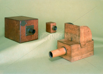 Three cameras associated with W H F Talbot  c 1820-1842.