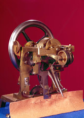 Early sewing machine by Elias Howe  c 1846.