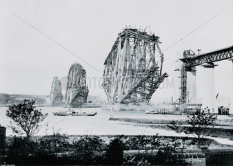 The construction of the Forth Bridge  Scotland  1888.