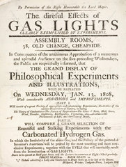 ‘The direful effects of gas lights... ’  1808.