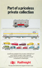 'Part of a Priceless Private Collection - Railfreight'  BR poster  1974.