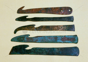 Bronze surgical knives  Egypt and Mesopotamia  c 600-200 BC.