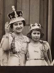 The Queen and Princess Elizabeth after the Coronation of George VI  1937.