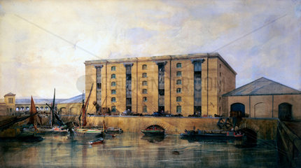 Warehouse at King's Cross  London  c 1850.