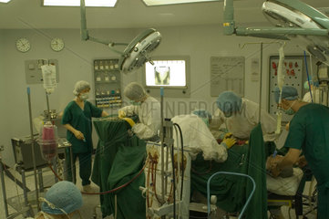 Open heart surgery in 1980.