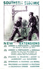 'Southern Electric - New Extensions'  c 1930s.