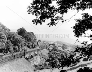 Sheriff Brow viaduct over the River Ribble  c 1950s.
