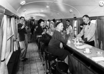 Drinking in a Great Western Railway buffet bar  September 1938.